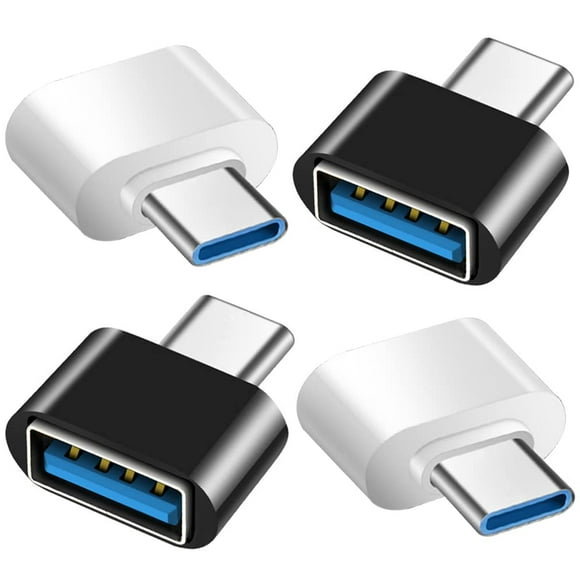 USB C to USB Adapter 4 Pack USB Female to USB C Male OTG Adapter USB C Adapter Compatible with MacBook Pro Samsung Galaxy Type-C Phones Laptops Tablets and More (2 Black and 2 White)