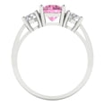 thumbnail image 4 of Three-Stone Engagement Ring for Women - 1.5ct Simulated Pink Diamond in 18K White Gold Promise Ring, 4 of 6