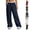 Style1-Dark Blue pants for women, variant on Maqroz Womens Dress Pants Wide Leg High Waist Baggy Straight Leg Lounge Pants Casual Business Work Slacks Trousers with Pockets Loose Fit White L