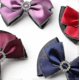 thumbnail image 2 of Blue Rhinestone Satin Bow Barrette - Hair Clip Bun Accessory Banmo, 2 of 3