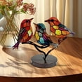 thumbnail image 3 of Stained Birds On Branch Metal Birds On A Branch Stained Glass Birds On Branch Desktop Bird Figurines Decorations for Living Room Bird Gifts Bird Decor for Home Colorful Flower Bird Group Decorations, 3 of 9