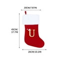 thumbnail image 3 of Beautynvta Christmas Stockings with Initials, 17.7'' Large Personalized Embroidered Letter Stockings Red Velvet with White Super Soft Plush Cuff for Xmas Tree Fireplace Decor, U, 3 of 3