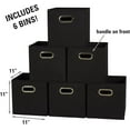 thumbnail image 2 of Household Essentials 80-1 Foldable Fabric Storage Bins | Set of 6 Cubby Cubes With Handles | Black, 2 of 8