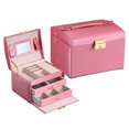 thumbnail image 1 of Jewelry Organizer Portable Pure Color Large Capacity Necklace Case Earrings Case, 1 of 5