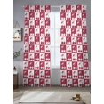thumbnail image 2 of White Cherries Sheer Curtains 2 Panels Set Pink Red Plaid Abstract Fruit Modern Style Simple Sheer Window Curtains Light Filtering Rod Pocket Voile Drapes for Bedroom Living Room 52"X84", 2 of 9