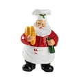 thumbnail image 3 of Kuntesetty Chef Santa Claus Statue Collectible Christmas Decor for Holiday Desk Cabinet Holding Bread, 3 of 9