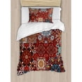 thumbnail image 3 of Ambesonne Farmhouse Classic Victorian Floral Authentic Motives and Ethnic Indian Mandala Pattern Duvet Cover Set, 3 of 3