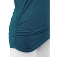 thumbnail image 3 of Made by Johnny Women's Boat Neck 3/4 Sleeve Draped Dolman Top with Side Shirring Premium Shirt XXL TEAL, 3 of 6
