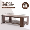 thumbnail image 2 of Dayalane 47" Modern Farmhouse Style Coffee Table, 2-Tier Storage Rectangular Center Table with Solid Pine Wood Legs, Thick Wooden Design Rectangular Living Room Table for Living Room Office, Brown, 2 of 11