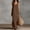 #0266-Brown, variant on Uootdi Women's Maxi Dresses V Neck Sleeveless Side Slit Linen Dresses Beach Breathable Loose Kaftan Dresses Gift