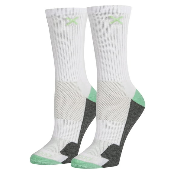 Basix Crew Socks for Women, Comfort Athletic Fit, Mid-Calf, Mint White Heather