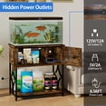 thumbnail image 3 of UVANIOHOM 20-29 Gallon Fish Tank Stand with Power Outlets, LED RGB Lights, 330LBS Capacity & Storage Cabinet, Brown, 3 of 7