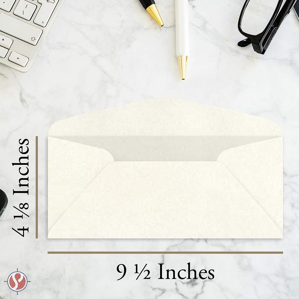 Premium Parchment #10 Business Envelopes - for Invitations, Greetings, Holiday, Office, Invoices, Letters, Mailings| 4 1/8 x 9 1/2 Inches | 500 Per Pack (New White)