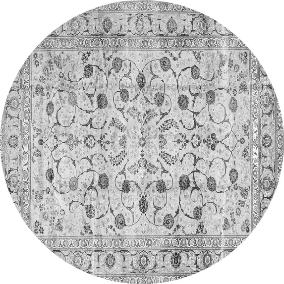 Ahgly Company Indoor Round Persian Gray Traditional Area Rugs, 3' Round