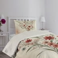 thumbnail image 2 of Ambesonne Minimal Flowers Quilted Coverlet 2 Pcs, Wildflowers Meadow, Twin Size, Blush Ivory Sage Green, 2 of 4
