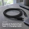 thumbnail image 2 of Powertek USB-C to USB-C Fast Charging Cable, 60W, 6 ft, Carbon Design Texture, Black, 2 of 7