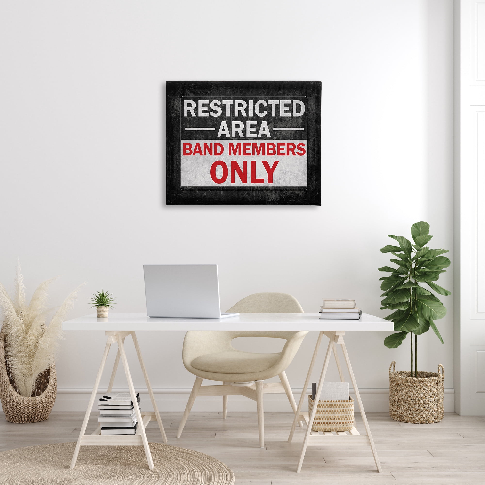 Stupell Industries Band Members Only Typography Painting Gallery Wrapped Canvas Art Print Wall Art, 40 x 30