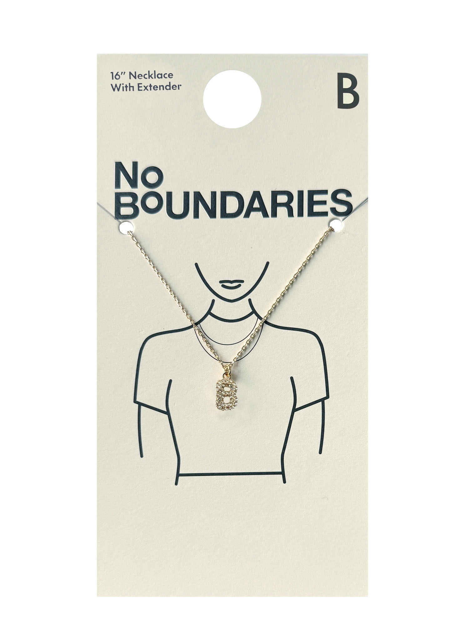 No Boundaries Women’s Initial B Pave Stones Necklace