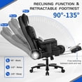 thumbnail image 6 of JONPONY Big and Tall Office Chair with Footrest, Executive Office Chair with Adjustable Lumbar Support, Dual Rubber Wheels, Ergonomic High Back Computer Chairs, Black, 6 of 10