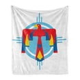 thumbnail image 1 of Southwestern Soft Flannel Fleece Throw Blanket, Mysterious of Thunderbird Abstract Tribal, Cozy Plush for Indoor and Outdoor Use, 60" x 80", Multicolor, by Ambesonne, 1 of 6