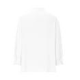 thumbnail image 5 of 3/4 Sleeve Tops for Women Babydoll Shirts Button V Neck T Shirts Hollow Out Eyelet Tunic Blouses Top Dressy Casual Blouses Trendy Loose Fit Tees Shirt Going Out Tops Plus Size, 5 of 6