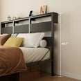 thumbnail image 5 of Bestier King Size Platform Bed Frame with Storage Headboard, LED Lights & USB Charging Station, Metal Bed Frame Black, 5 of 12