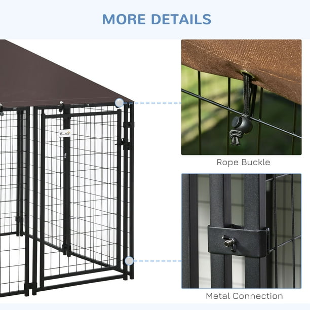 PawHut Lockable Dog House Kennel with Water resistant Roof for