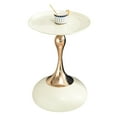 thumbnail image 4 of White Living Room Side Table - Compact Space Decoration Metal With Golden Sparkle Easy Assembly Article Small Gleam Quick Furniture, 4 of 6