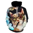 thumbnail image 2 of Sudadera con capucha con estampado de gato estrellado divertido para hombre, jerséis casuales con capucha y estampado de gato en 3D, novedad, sudaderas, tops, ropa de calle para hombre, 2 of 4