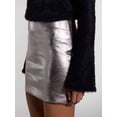 thumbnail image 3 of Silver Metallic Mini Skirt For Women, Dressy Pencil Skirt, Party Outfit, 3 of 3