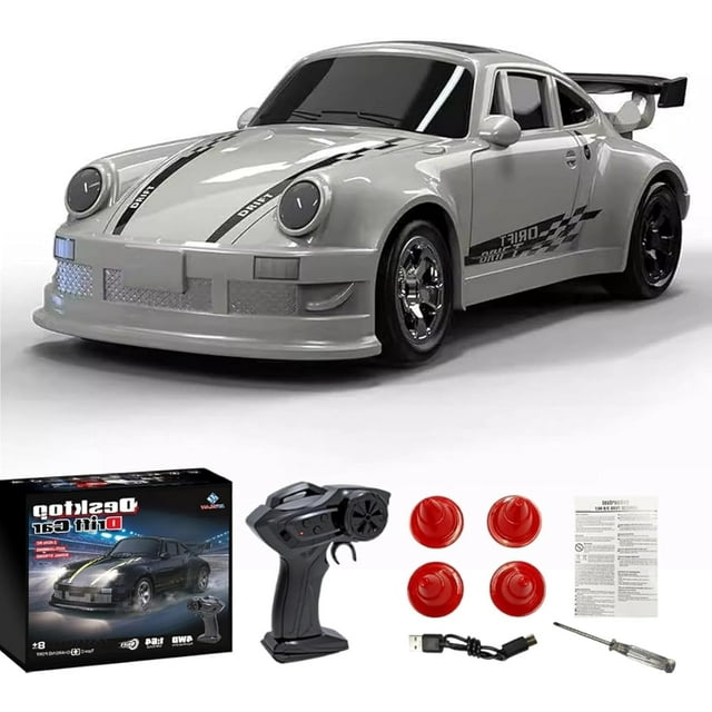Mini Voiture de Drift RC - Télécommande Proportionnelle de Course Blanche
