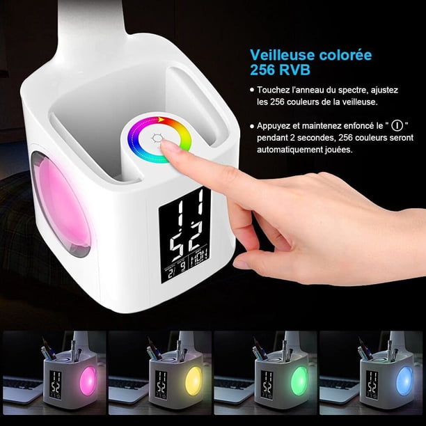 Lámpara De Escritorio LED Con Brazo Articulado Y Pinza – 3 Tonos De Luz, 10 Niveles, USB, Para Estudio, Lectura O Trabajo