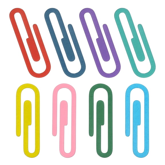 2" Paper Clip Bookmarks, 8Pcs Metal Book Marks Page Markers Gift for Book Reading Notebook Document Office Teacher Reader, 8 Colors