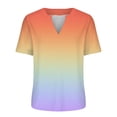 thumbnail image 4 of Tumotour Summer Tops For Women Short Sleeve V Neck Tunic Shirts Casual Gradient Color Loose Fashion Trendy Lightweight Soft Casual Summer Outfits Clothes 2025, 4 of 5