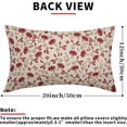 thumbnail image 4 of Brown Red Floral Pillow Covers 12x20 Set of 2 Vintage Rustic Old Style Cute Small Flower Print Rectangle Decorative Outdoor Pillowcases Farmhouse Throw Cushion Case Decor for Couch Sofa Bed, 4 of 6
