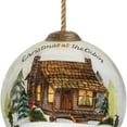 thumbnail image 2 of Vintage Christmas at the Cabin Hand Painted Mouth Blown Glass Ornament, 2 of 3