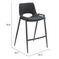 thumbnail image 3 of Desi Counter Stool Black Counter Stool, Modern Style, Plush and durable faux leather fabric, Plywood, Indoor Bar, 3 of 12