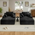 thumbnail image 3 of Daluvenix 51 Inch Chaise Lounge Chair Indoor Oversized Corduroy Upholstered Boneless Sofa Bed Deep Seat Sleeper Couch Reading Chairs Cloud Sofas Couches for Living Room, 3 of 8