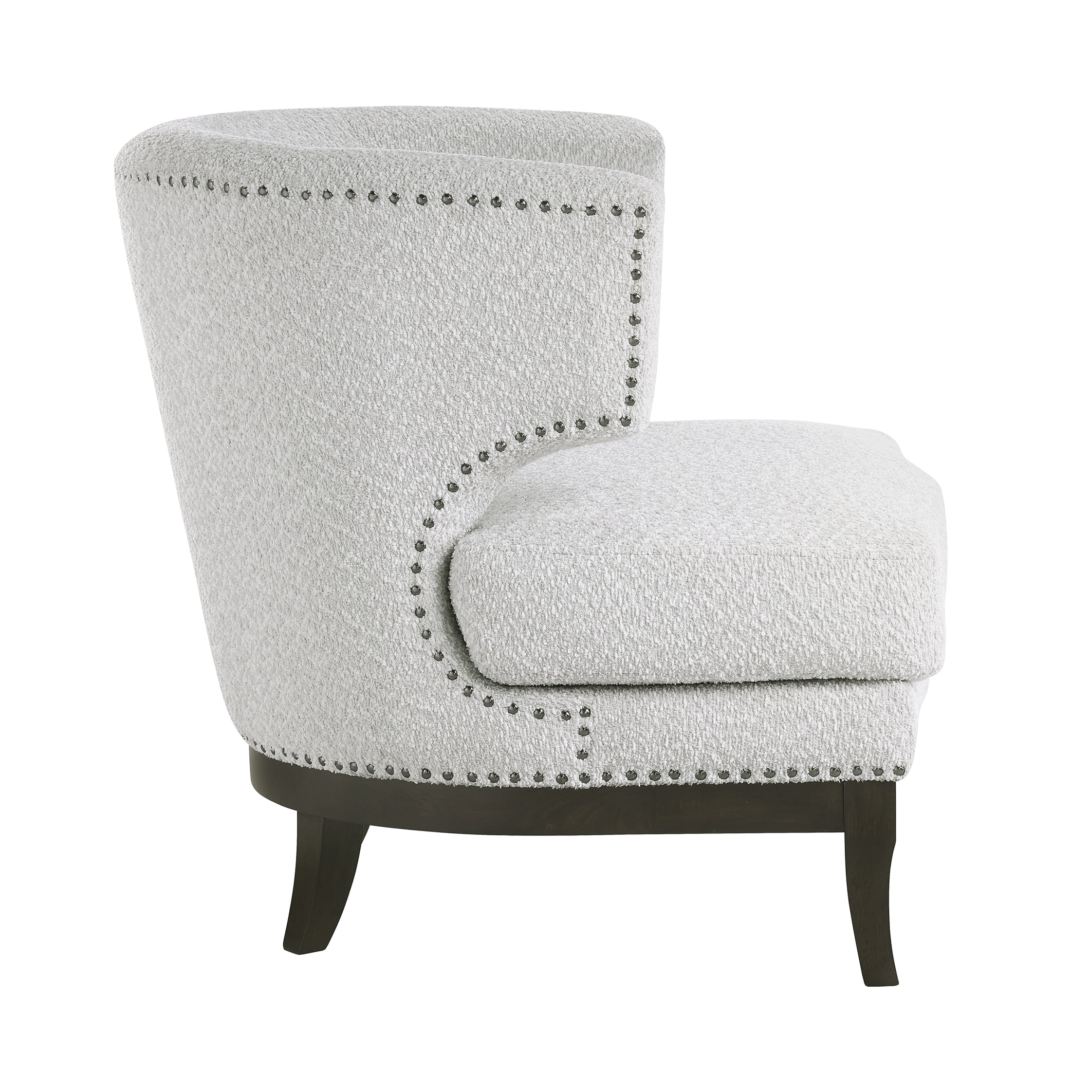 OakvillePark Orlan Boucle Barrel Accent Chair with Nailhead Trim, Gray
