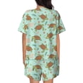 thumbnail image 3 of Lsque Cute Sea Turtles Women's Short-Sleeved Pajama Set - 2 Piece Soft and Lightweight Sleepwear Set-X-Large, 3 of 9