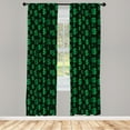 thumbnail image 5 of Ambesonne Money Window Curtains, Pixel Art Dollar Pattern, Each 28" W x 95" L, Dark Green Lime Green, 5 of 5