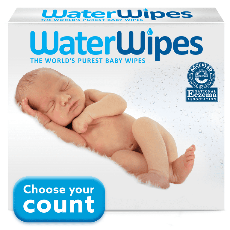 WaterWipes Plastic-Free Original Baby Wipes, Hypoallergenic for