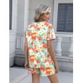 thumbnail image 4 of Conjunto de pantalones cortos AKEWEI de 2 piezas para mujer con cuello en V y pantalones cortos de verano, 4 of 6