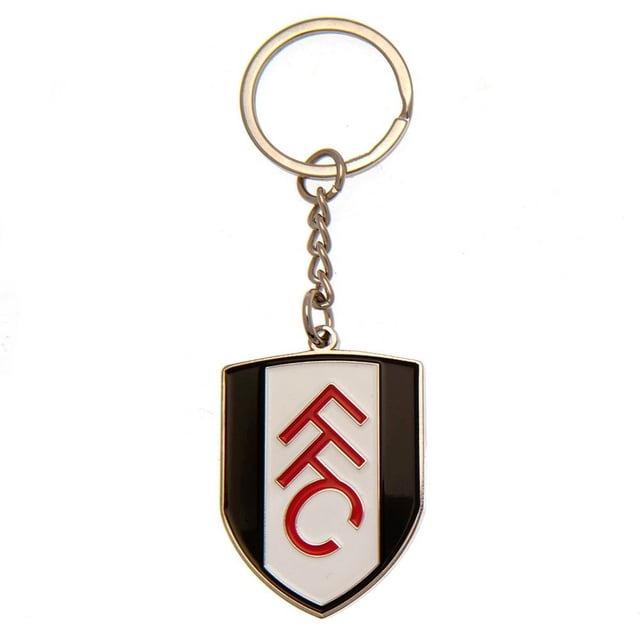 Fulham FC - Llavero Diseño Escudo (Plateado, Blanco, Negro)