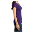 thumbnail image 3 of Yellow Rooster Women's Juniors Very Important V-Neck Cotton Tee Purple S, 3 of 6