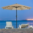 thumbnail image 6 of Yaheetech 11FT Outdoor Patio Umbrella with 32 LED Lights and Push Button Tilt, Tan, 6 of 7