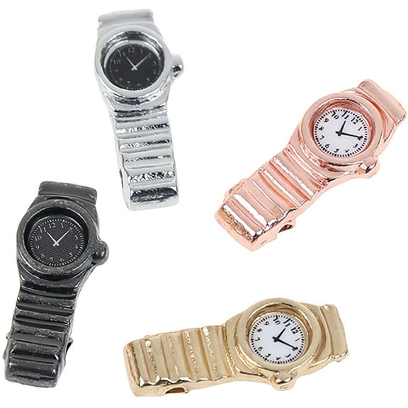 SEWACC 4Pcs Miniature Watches for Mini Furniture and Dollhouse Decors