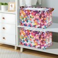 thumbnail image 2 of Yayeee Foldable Storage Basket for Shelves with Handles Waterproof Cloth Bins, Black Colorful Circles, 2 of 7