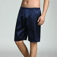 thumbnail image 3 of SWSMCLT Men's Soft Pajamas Shorts Summer Sleep Satin Fall Loose Valentines Day Loungewear Shorts Comfy Spring Thin Navy Small, 3 of 4