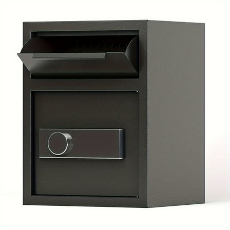 Sapital Deposit safe equipped with a fireproof compartment, featuring a front coin-operated lockbox with a digital combination functionality, silent operation, and enhanced security.